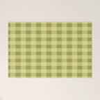 Gingham Large Lime Green Welcome Mat Gallery Image 1