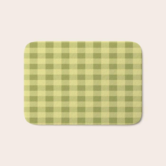 Gingham Large Lime Green Bath Mat Gallery Image 1