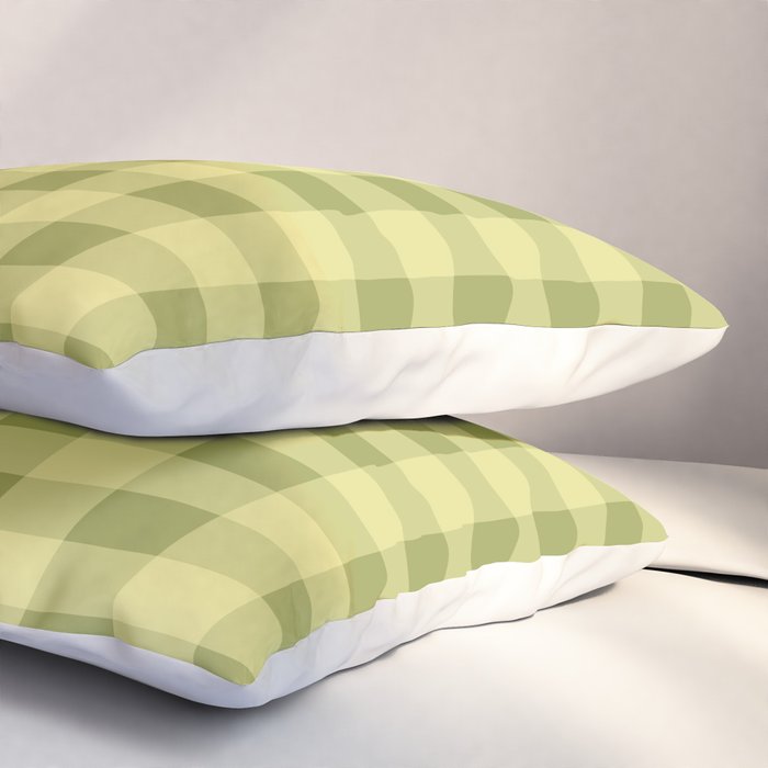 Gingham Large Lime Green Pillow Sham Gallery Image 3