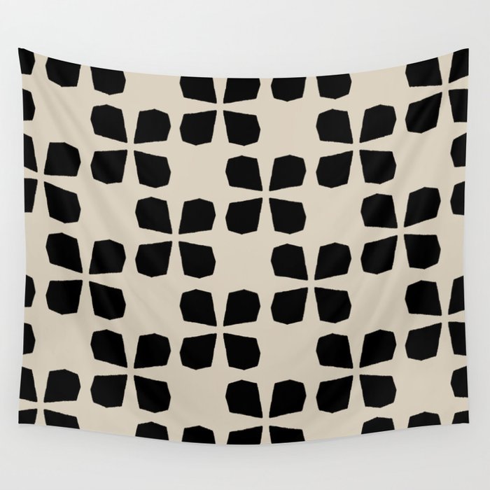 Minimalist Japanese Floral Pattern Wall Tapestry Gallery Image 1