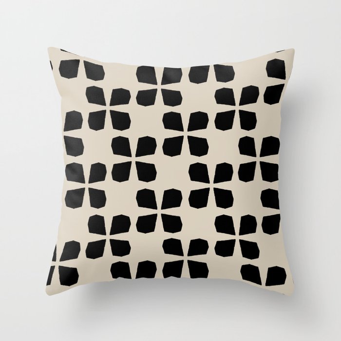 Minimalist Japanese Floral Pattern Throw Pillow Gallery Image 1