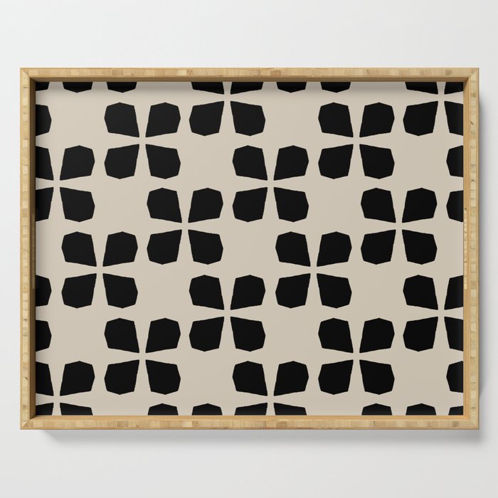 Minimalist Japanese Floral Pattern Serving Tray Gallery Image 1