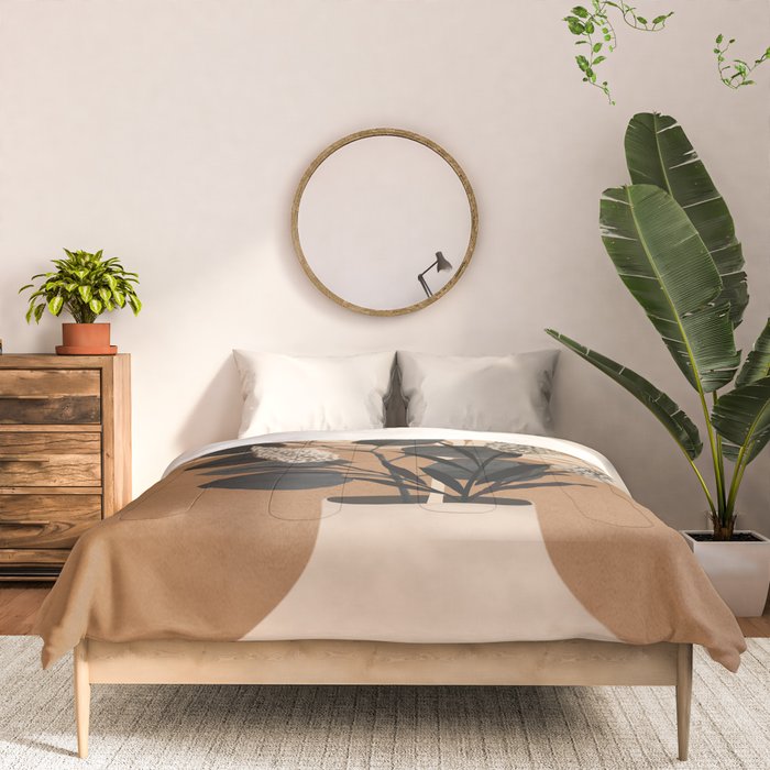 Minimal vase with plant leaves 1 Comforter Gallery Image 3