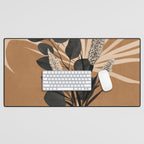 Minimal vase with plant leaves 1 Desk Mat Gallery Image 1