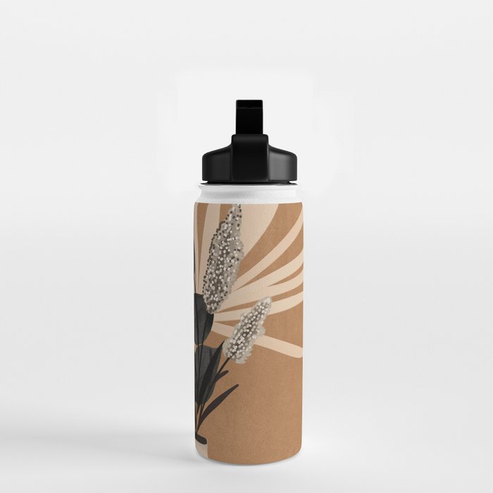 Minimal vase with plant leaves 1 Water Bottle Gallery Image 2