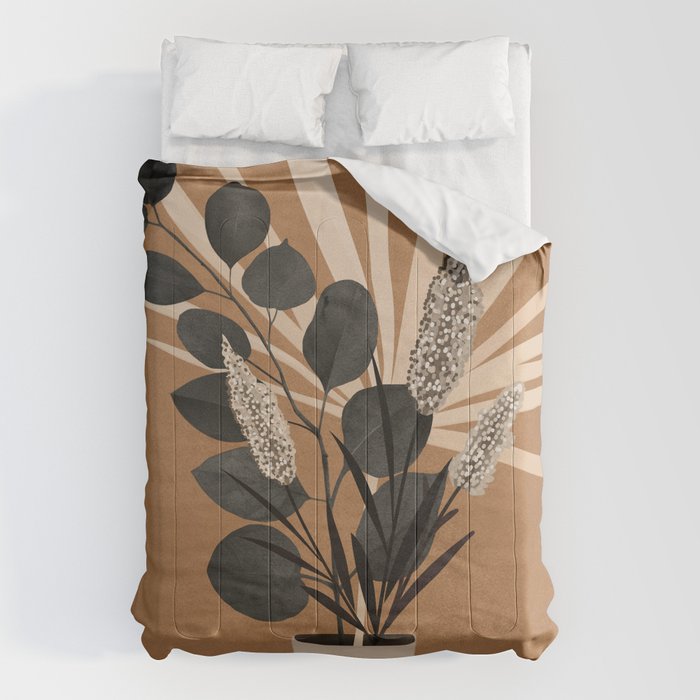 Minimal vase with plant leaves 1 Comforter Gallery Image 6
