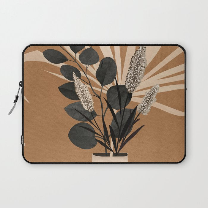Minimal vase with plant leaves 1 Laptop Sleeve Gallery Image 1