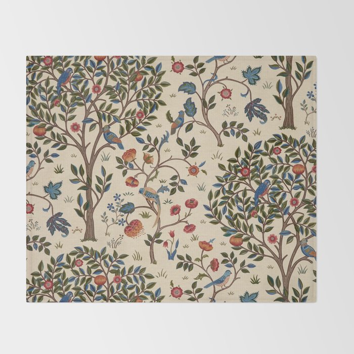 William Morris "Kelmscott Tree" 1. Throw Blanket Gallery Image 2