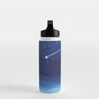Falling star, shooting star, sailboat ocean waves blue sea Water Bottle Gallery Image 3