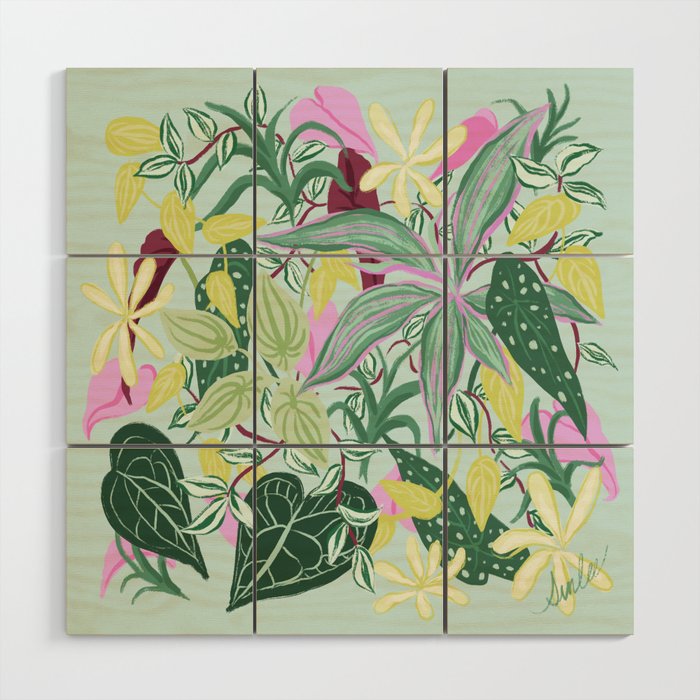Crowded Houseplants Wood Wall Art Gallery Image 1