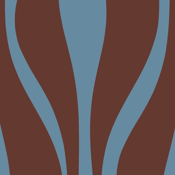 Mid-Century Modern Retro Lounge Striped Ogee Pattern Brown and Blue Coffee Mug Gallery Image 2