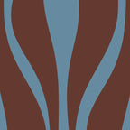 Mid-Century Modern Retro Lounge Striped Ogee Pattern Brown and Blue Coffee Mug Gallery Image 2