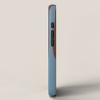 Mid-Century Modern Retro Lounge Striped Ogee Pattern Brown and Blue iPhone Case Gallery Image 2