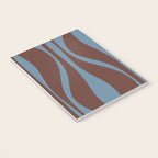 Mid-Century Modern Retro Lounge Striped Ogee Pattern Brown and Blue Notebook Gallery Image 3
