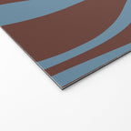 Mid-Century Modern Retro Lounge Striped Ogee Pattern Brown and Blue Welcome Mat Gallery Image 2