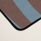 Mid-Century Modern Retro Lounge Striped Ogee Pattern Brown and Blue Desk Mat Gallery Image 4