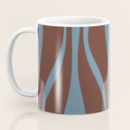 Mid-Century Modern Retro Lounge Striped Ogee Pattern Brown and Blue Coffee Mug Gallery Image 3