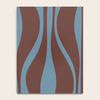 Mid-Century Modern Retro Lounge Striped Ogee Pattern Brown and Blue Notebook Gallery Image 4
