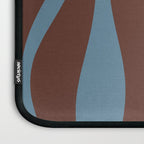 Mid-Century Modern Retro Lounge Striped Ogee Pattern Brown and Blue Laptop Sleeve Gallery Image 3