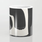 Black Ink Paint Brush Strokes Abstract Organic Pattern Mid Century Style Coffee Mug Gallery Image 4