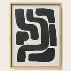 Black Ink Paint Brush Strokes Abstract Organic Pattern Mid Century Style Serving Tray Gallery Image 1