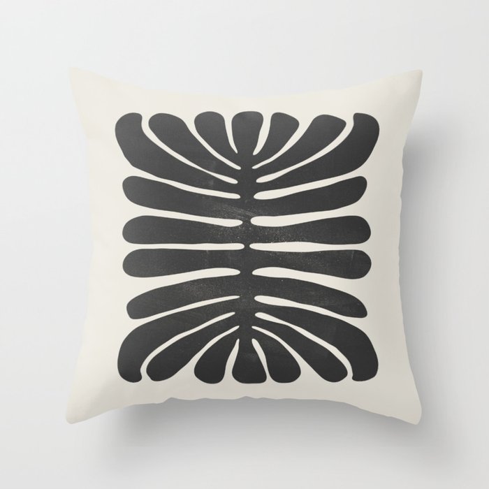 Sea Leaf: Noir Throw Pillow Gallery Image 6