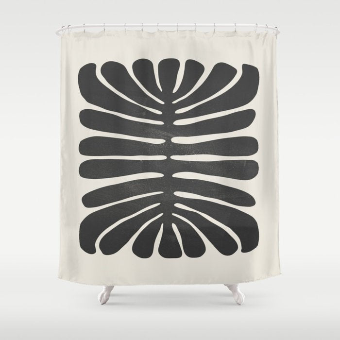 Sea Leaf: Noir Shower Curtain Gallery Image 1
