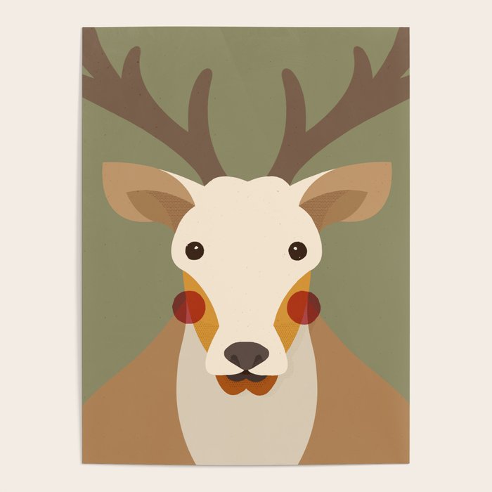 Red Deer Animal Portrait Poster Gallery Image 4