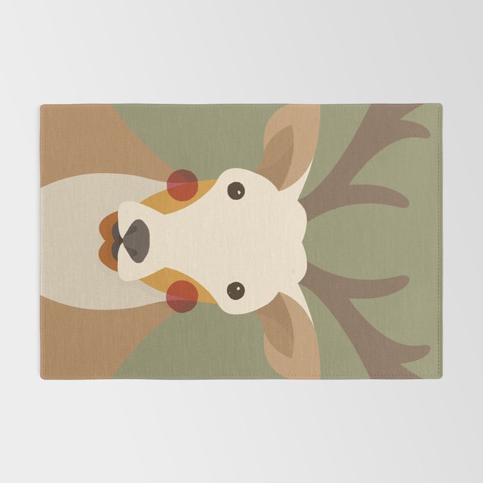 Red Deer Animal Portrait Rug Gallery Image 2