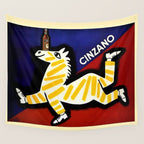 Vintage Cinzano Italian Yellow Zebra Advertisement Wall Art Wall Tapestry Gallery Image 4