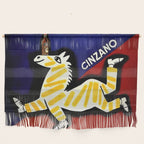 Vintage Cinzano Italian Yellow Zebra Advertisement Wall Art Wall Hanging Gallery Image 1