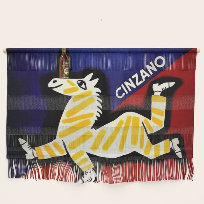 Vintage Cinzano Italian Yellow Zebra Advertisement Wall Art Wall Hanging Gallery Image 1