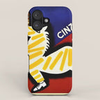 Vintage Cinzano Italian Yellow Zebra Advertisement Wall Art iPhone Case Gallery Image 1