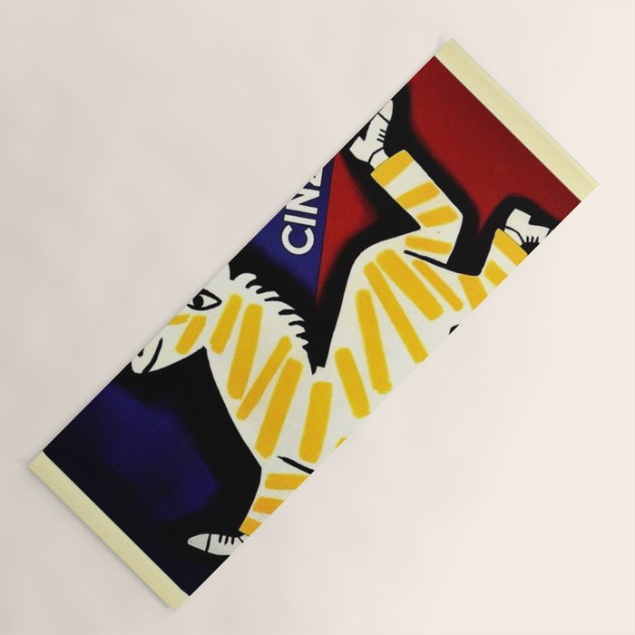 Vintage Cinzano Italian Yellow Zebra Advertisement Wall Art Yoga Mat Gallery Image 1