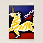 Vintage Cinzano Italian Yellow Zebra Advertisement Wall Art Stationery Card Gallery Image 2