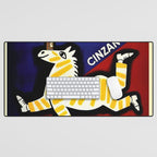 Vintage Cinzano Italian Yellow Zebra Advertisement Wall Art Desk Mat Gallery Image 1
