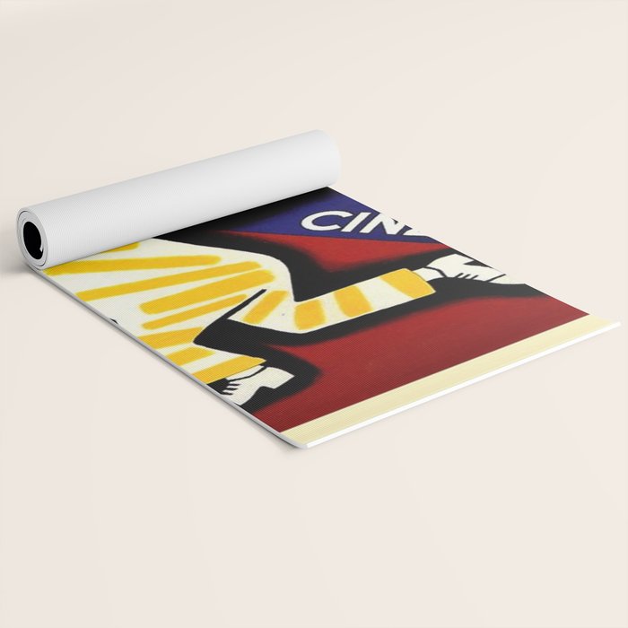 Vintage Cinzano Italian Yellow Zebra Advertisement Wall Art Yoga Mat Gallery Image 2