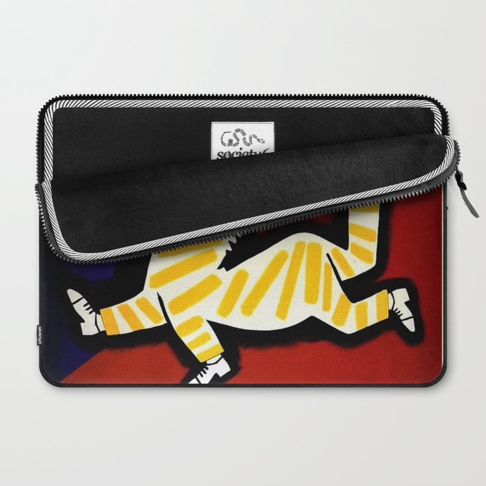 Vintage Cinzano Italian Yellow Zebra Advertisement Wall Art Laptop Sleeve Gallery Image 2