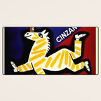 Vintage Cinzano Italian Yellow Zebra Advertisement Wall Art Desk Mat Gallery Image 3