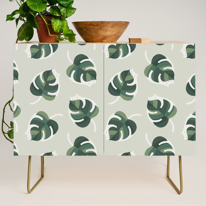 Monstera Cat pattern 1 Credenza Gallery Image 1