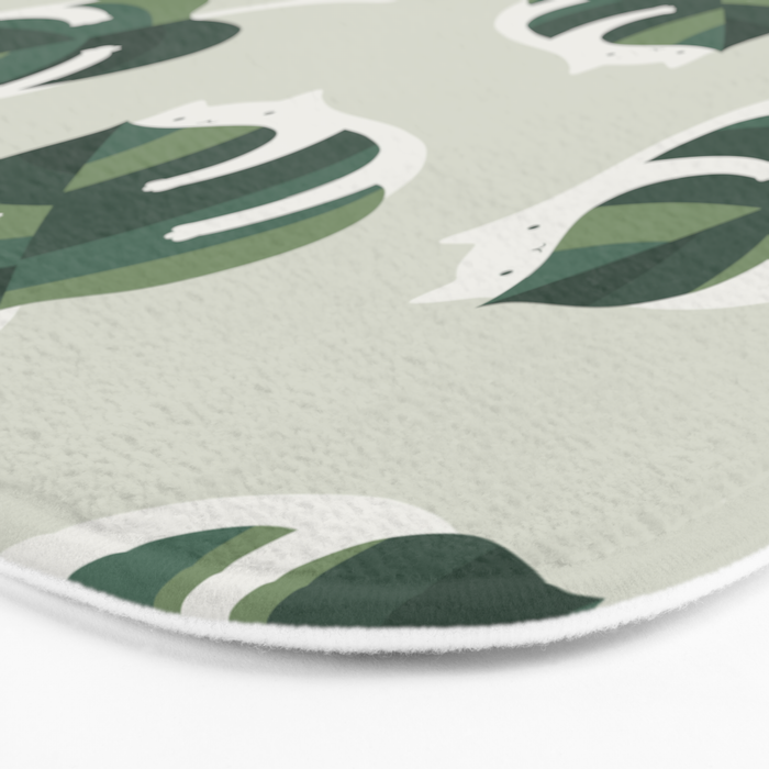 Monstera Cat pattern 1 Bath Mat Gallery Image 3
