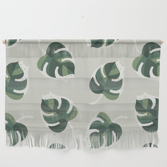Monstera Cat pattern 1 Wall Hanging Gallery Image 1