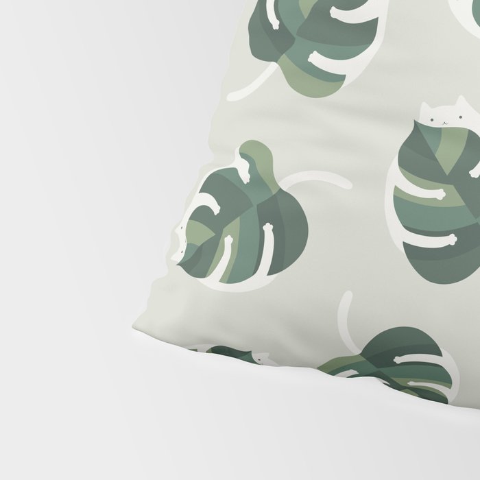 Monstera Cat pattern 1 Pillow Sham Gallery Image 4