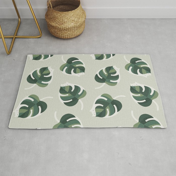 Monstera Cat pattern 1 Rug Gallery Image 1
