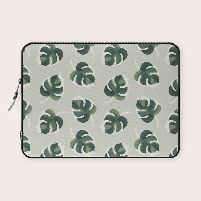 Monstera Cat pattern 1 Laptop Sleeve Gallery Image 1