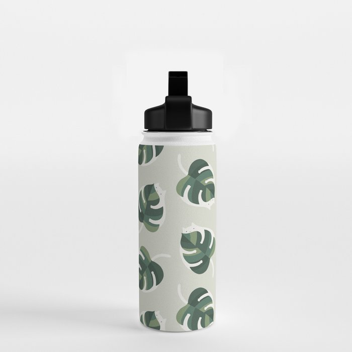 Monstera Cat pattern 1 Water Bottle Gallery Image 2