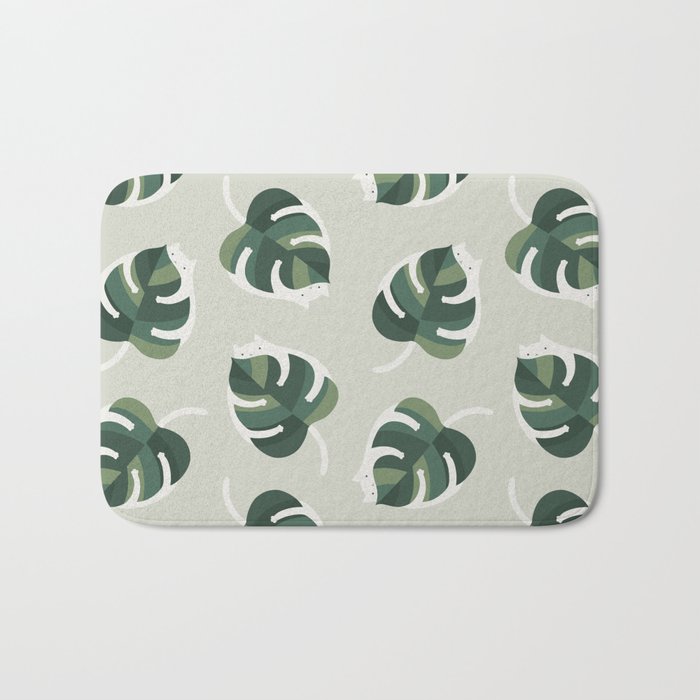 Monstera Cat pattern 1 Bath Mat Gallery Image 1