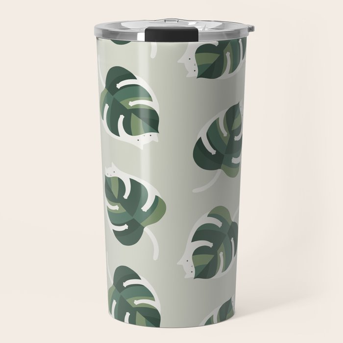 Monstera Cat pattern 1 Travel Mug Gallery Image 1