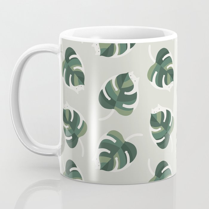 Monstera Cat pattern 1 Coffee Mug Gallery Image 3