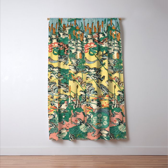 Fashionable Battle of Frogs by Kawanabe Kyosai, 1864 Window Curtain Gallery Image 3